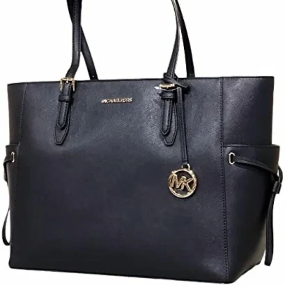 MICHAEL KORS GILLY LARGE TOTE SHOULDER BAG + WALLET SET IN BLACK NWT